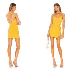 NBD Venice Blvd Dress - Yellow Criss Cross Back  Slit Mini Dress - Size XS - NWT